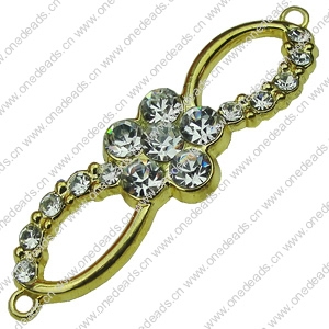 Crystal Zinc alloy Connector, Fashion jewelry findings, Many colors for choice, 52x14mm, Sold By PC