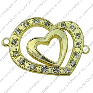 Crystal Zinc alloy Connector, Fashion jewelry findings, Many colors for choice, 38x24mm, Sold By PC