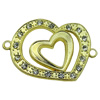 Crystal Zinc alloy Connector, Fashion jewelry findings, Many colors for choice, 38x24mm, Sold By PC
