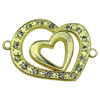 Crystal Zinc alloy Connector, Fashion jewelry findings, Many colors for choice, 38x24mm, Sold By PC