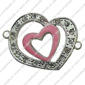 Crystal Zinc alloy Connector, Fashion jewelry findings, Many colors for choice, 38x24mm, Sold By PC