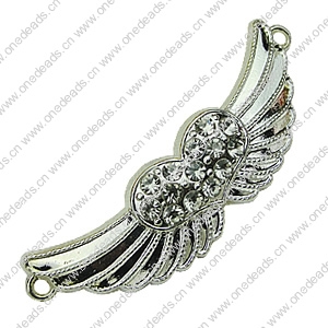 Crystal Zinc alloy Connector, Fashion jewelry findings, Many colors for choice, 56x14mm, Sold By PC