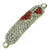 Crystal Zinc alloy Connector, Fashion jewelry findings, Many colors for choice, 44x10mm, Sold By PC
