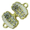 Crystal Zinc alloy Connector, Fashion jewelry findings, Many colors for choice, 13x23mm, Sold By PC
