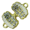 Crystal Zinc alloy Connector, Fashion jewelry findings, Many colors for choice, 13x23mm, Sold By PC