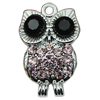 Crystal Zinc alloy Pendant, Fashion jewelry findings, Many colors for choice, animal 15x23mm, Sold By PC