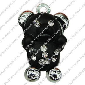 Crystal Zinc alloy Pendant, Fashion jewelry findings, Many colors for choice, animal 27x17mm, Sold By PC