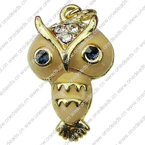 Crystal Zinc alloy Pendant, Fashion jewelry findings, Many colors for choice, animal 16x25mm, Sold By PC