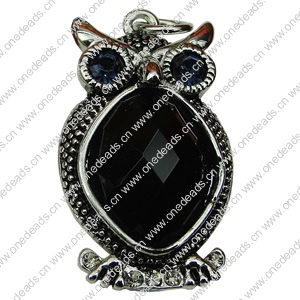 Crystal Zinc alloy Pendant, Fashion jewelry findings, Many colors for choice, animal 31x18mm, Sold By PC