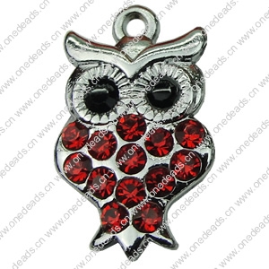 Crystal Zinc alloy Pendant, Fashion jewelry findings, Many colors for choice, animal 13.5x22mm, Sold By PC