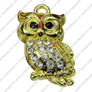 Crystal Zinc alloy Pendant, Fashion jewelry findings, Many colors for choice, animal 17x31mm, Sold By PC