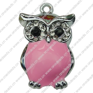 Crystal Zinc alloy Pendant, Fashion jewelry findings, Many colors for choice, animal 18x29mm, Sold By PC