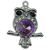 Crystal Zinc alloy Pendant, Fashion jewelry findings, Many colors for choice, animal 26x38mm, Sold By PC
