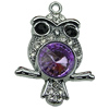 Crystal Zinc alloy Pendant, Fashion jewelry findings, Many colors for choice, animal 26x38mm, Sold By PC