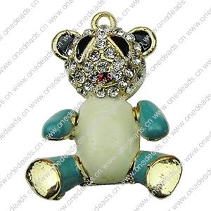 Crystal Zinc alloy Pendant, Fashion jewelry findings, Many colors for choice, animal 27x21mm, Sold By PC