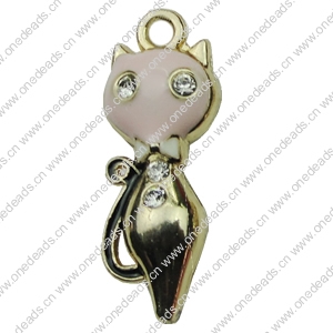 Crystal Zinc alloy Pendant, Fashion jewelry findings, Many colors for choice, animal 10x28mm, Sold By PC