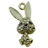 Crystal Zinc alloy Pendant, Fashion jewelry findings, Many colors for choice, animal 13x37mm, Sold By PC
