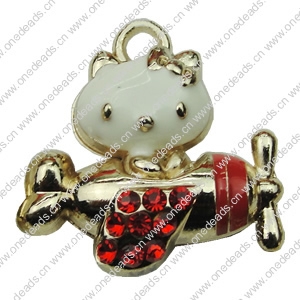 Crystal Zinc alloy Pendant, Fashion jewelry findings, Many colors for choice, animal 22x25mm, Sold By PC