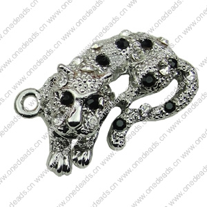 Crystal Zinc alloy Pendant, Fashion jewelry findings, Many colors for choice, animal 16x26mm, Sold By PC