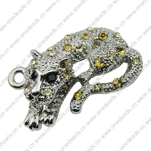 Crystal Zinc alloy Pendant, Fashion jewelry findings, Many colors for choice, animal 16x26mm, Sold By PC