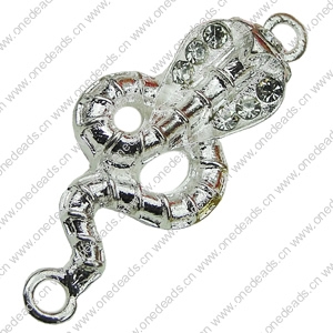 Crystal Zinc alloy Connector, Fashion jewelry findings, Many colors for choice, 15x36mm, Sold By PC