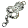 Crystal Zinc alloy Connector, Fashion jewelry findings, Many colors for choice, 15x36mm, Sold By PC

