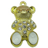 Crystal Zinc alloy Pendant, Fashion jewelry findings, Many colors for choice, animal 16x31mm, Sold By PC