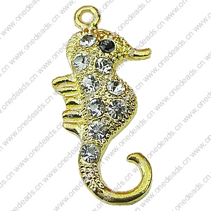 Crystal Zinc alloy Pendant, Fashion jewelry findings, Many colors for choice, animal 33x17mm, Sold By PC