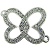 Crystal Zinc alloy Connector, Fashion jewelry findings, Many colors for choice, 27x22mm, Sold By PC
