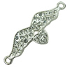 Crystal Zinc alloy Connector, Fashion jewelry findings, Many colors for choice, 48x16.5mm, Sold By PC
