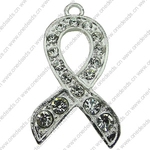 Crystal Zinc alloy Pendant, Fashion jewelry findings, Many colors for choice, 19x34mm, Sold By PC 