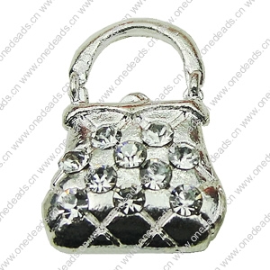 Crystal Zinc alloy Pendant, Fashion jewelry findings, Many colors for choice, 12x19mm, Sold By PC
