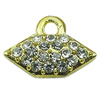 Crystal Zinc alloy Pendant, Fashion jewelry findings, Many colors for choice, 13x9.5mm, Sold By PC
