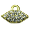 Crystal Zinc alloy Pendant, Fashion jewelry findings, Many colors for choice, 13x9.5mm, Sold By PC