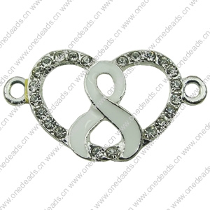 Crystal Zinc alloy Connector, Fashion jewelry findings, Many colors for choice, 31x17mm, Sold By PC