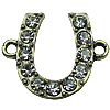 Crystal Zinc alloy Connector, Fashion jewelry findings, Many colors for choice, 25x20.5mm, Sold By PC
