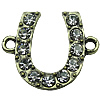 Crystal Zinc alloy Connector, Fashion jewelry findings, Many colors for choice, 25x20.5mm, Sold By PC