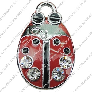 Crystal Zinc alloy Pendant, Fashion jewelry findings, Many colors for choice,animal 14x23mm, Sold By PC