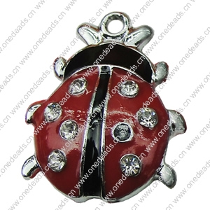 Crystal Zinc alloy Pendant, Fashion jewelry findings, Many colors for choice, animal 21x17mm, Sold By PC