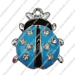 Crystal Zinc alloy Pendant, Fashion jewelry findings, Many colors for choice, animal 21x17mm, Sold By PC
