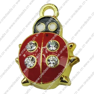 Crystal Zinc alloy Pendant, Fashion jewelry findings, Many colors for choice,animal 11x17mm, Sold By PC