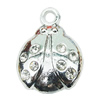 Crystal Zinc alloy Pendant, Fashion jewelry findings, Many colors for choice, animal 14x18mm, Sold By PC