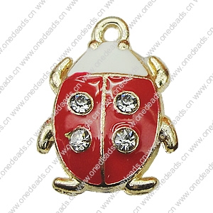 Crystal Zinc alloy Pendant, Fashion jewelry findings, Many colors for choice, animal 14x20mm, Sold By PC
