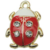 Crystal Zinc alloy Pendant, Fashion jewelry findings, Many colors for choice, animal 14x20mm, Sold By PC