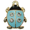 Crystal Zinc alloy Pendant, Fashion jewelry findings, Many colors for choice, animal 14x20mm, Sold By PC