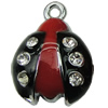 Crystal Zinc alloy Pendant, Fashion jewelry findings, Many colors for choice,animal 13x19mm, Sold By PC
