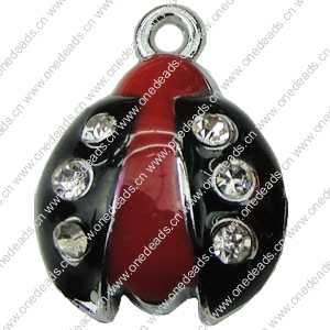 Crystal Zinc alloy Pendant, Fashion jewelry findings, Many colors for choice,animal 13x19mm, Sold By PC