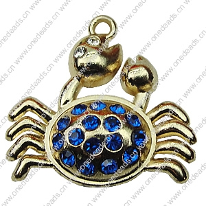 Crystal Zinc alloy Pendant, Fashion jewelry findings, Many colors for choice,animal 26x26mm, Sold By PC