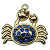 Crystal Zinc alloy Pendant, Fashion jewelry findings, Many colors for choice,animal 26x26mm, Sold By PC
