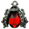 Crystal Zinc alloy Pendant, Fashion jewelry findings, Many colors for choice, animal 22x26mm, Sold By PC